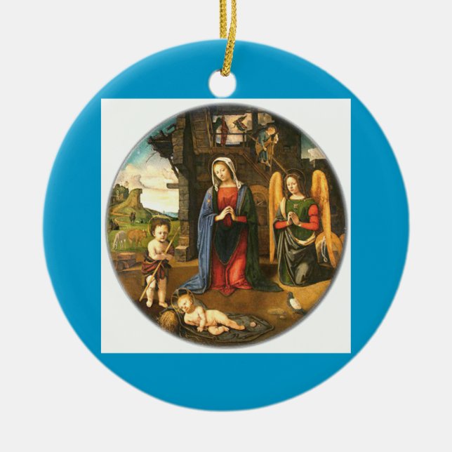 Julkrubba Julgransprydnad Keramik (Framsidan)
