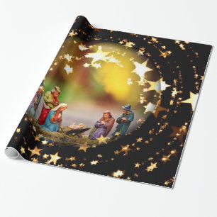Julkrubba Jungfru Maria Jesus Kristus Stjärnor Presentpapper