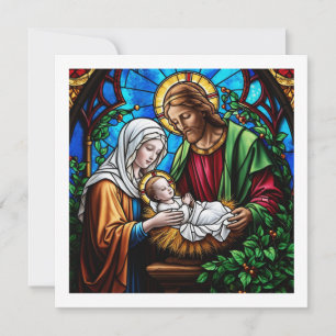 Julkrubba kristallglasmosaikbild spara datumet