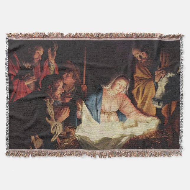 Julkrubba Maria Josef Jesusbarnet Filt (Framsidan)