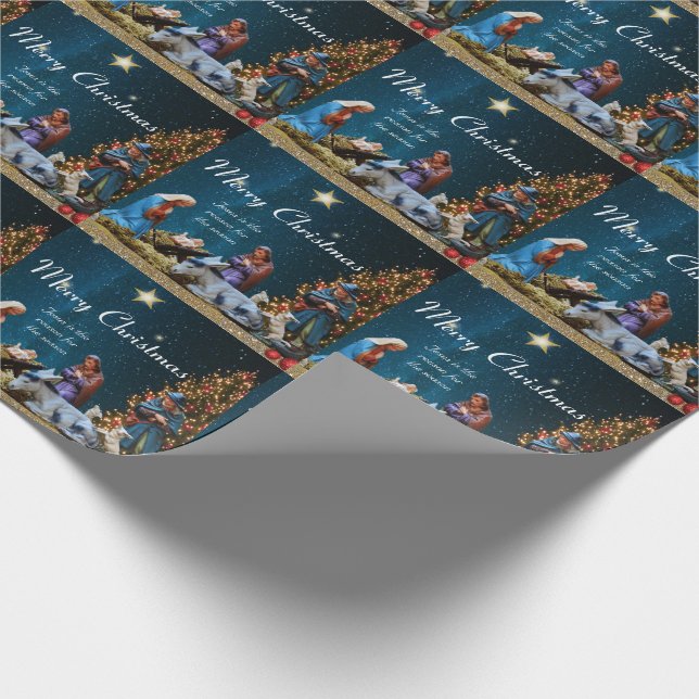 Julkrubba med citat presentpapper (Hörn)