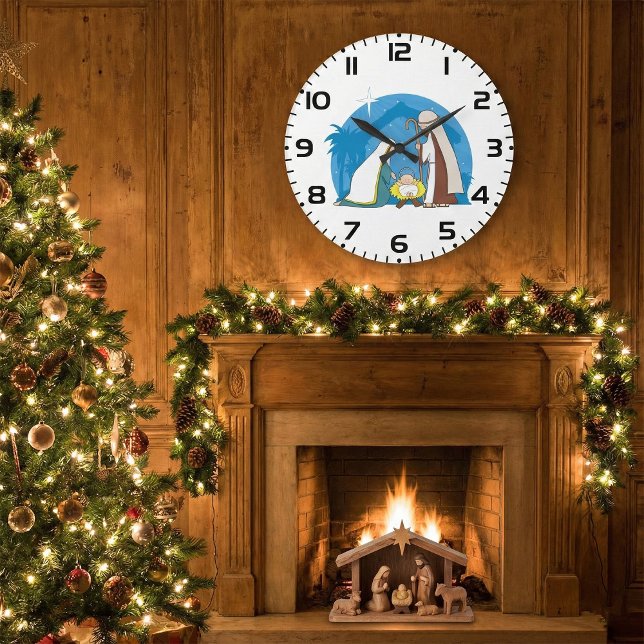 Julkrubba med Maria Josef och Jesusbarnet Stor Klocka (Skapare uppladdad)