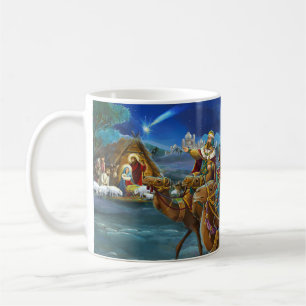 Julkrubba med vise män julhelg kaffemugg