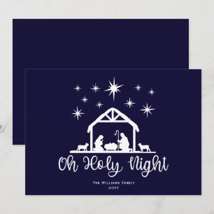 Julkrubba O Heliga Natt Skrift Julkort