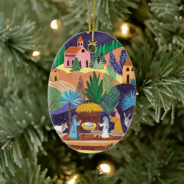Julkrubba Religiös Familjefoto Jul Julgransprydnad Keramik (Träd)