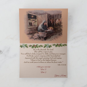 Julkrubba Scen Kristet Kort