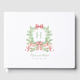 Julkrutans Candy cane Bow Monogram Bröllop Gästböcker