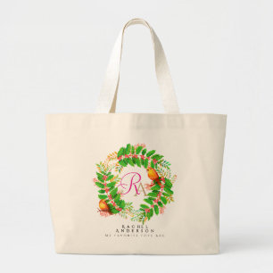 Julkrutans Monogram Light Teal Jumbo Tygkasse