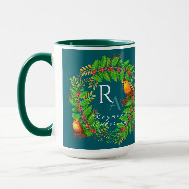 Julkrutans Monogram Ocean Blue Mugg (Vänster)