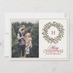 Julkrutans Monogram Photo God jul Julkort