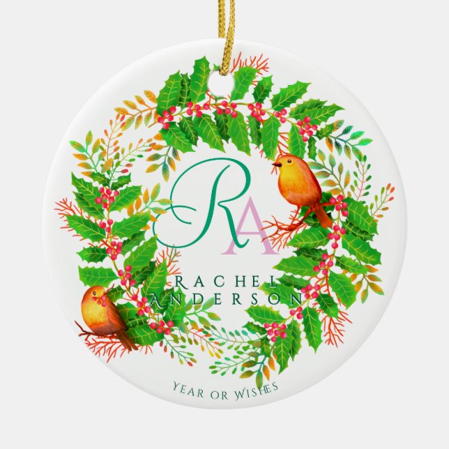 Julkrutans Monogram Photo White Julgransprydnad Keramik (Framsidan)