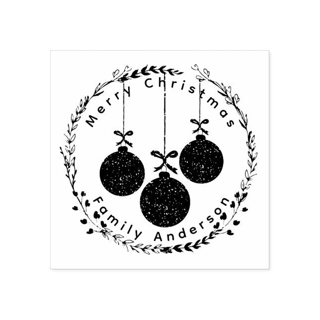Julkrutans och Festive Baubles-familjen Namn Stämpel (Tryck)