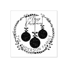 Julkrutans och Festive Baubles-familjen Namn Stämpel