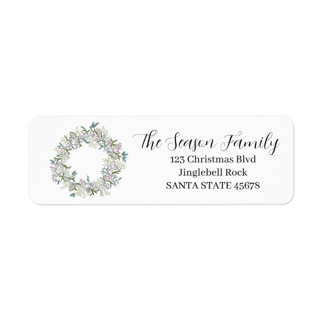 Julkrutans vattenfärg returadress etikett (Framsidan)