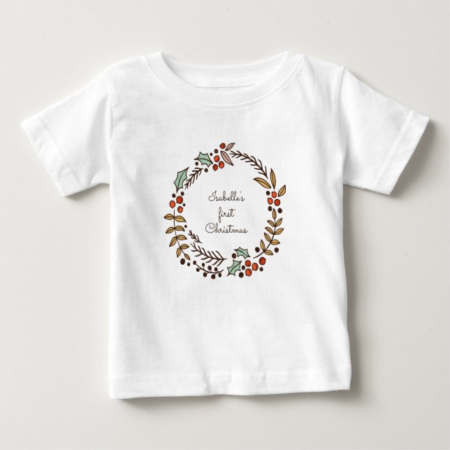 Julkrutdurk Min första jul T Shirt (Framsida)