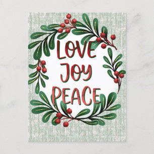 Julkrutdurken Kärlek, Joy Peace Helgdag-vykort Vykort