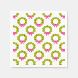 Julkrutdurken Mönster - Rosa Bow Helgdag Design Pappersservett