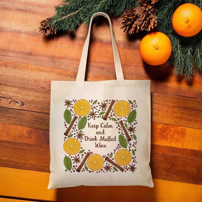 Julkryddig vin tygkasse (Christmas mulled wine spicy tote bag)