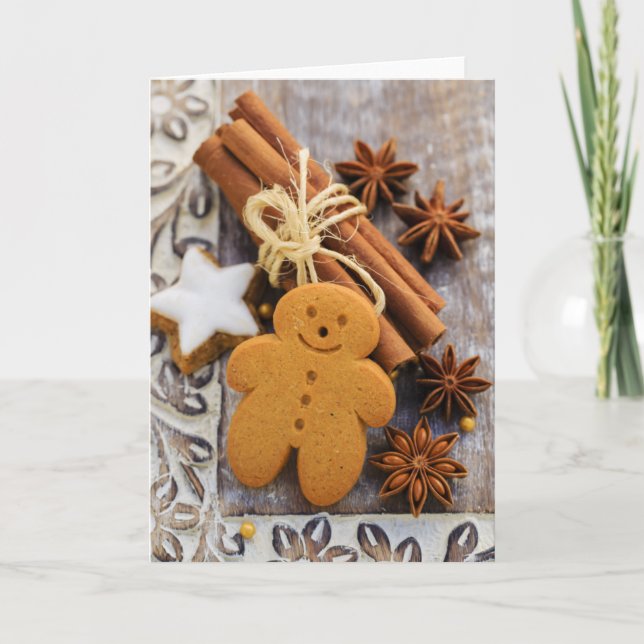 Julkryddor, ingefära och Anisestjärnor Helgkort (Framsida)