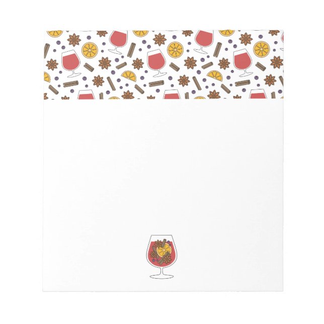 Julkryddor, rödmullade helgdagar vin anteckningsblock (Framsida)