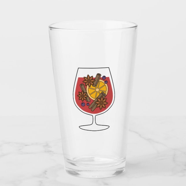 Julkryddor, rödmullade helgdagar vin glaskopp (Framsida)