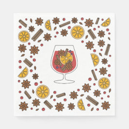 Julkryddor, rödmullade helgdagar vin pappersservett