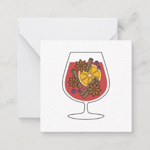 Julkryddryck, rödmullad vin-krydda helgdagar anteckningskort