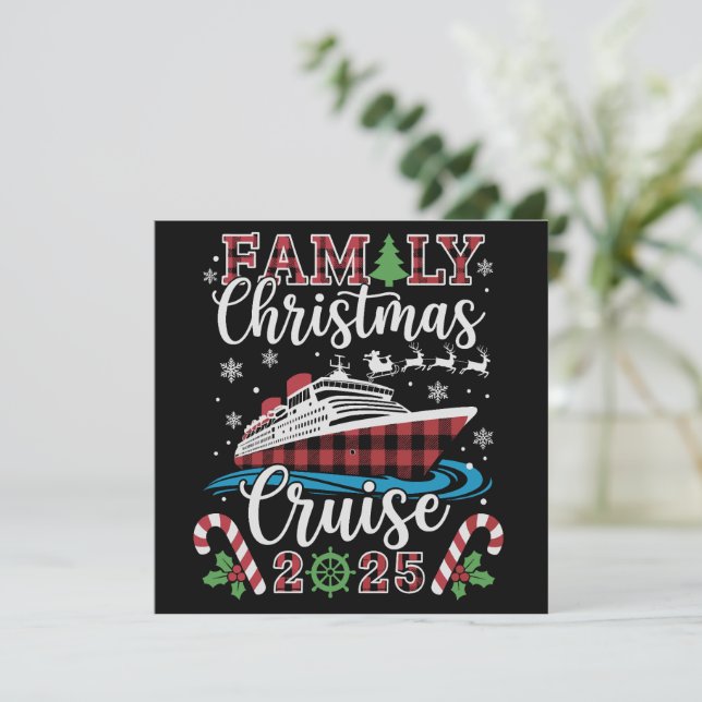 Julkryssning för familjen 2025 Matchning Jul Xmas Julkort (Stående Fram)
