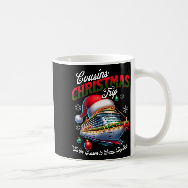 Julkryssningsfartyg Matchande Kusiner Resa Helgdag Kaffemugg (Höger)