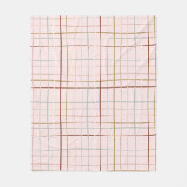 Julkurvformad linjer över rosa fleecefilt