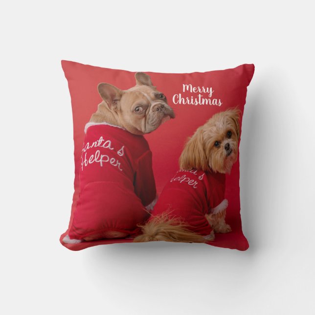 Julkutant Fransk Bulldog och Shih Tzu Kudde (Framsida)