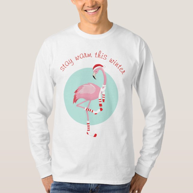 Julkute Rosa Flamingo T-Shirt (Framsida)