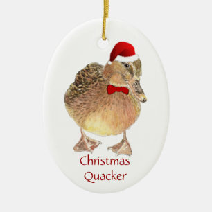 Julkvarterare, Lunj Anka, Bird Humor Julgransprydnad Keramik