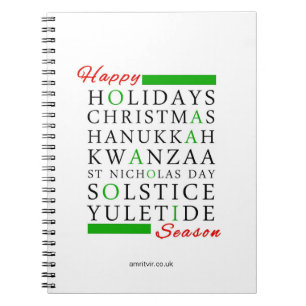 JulKwanzaa Hanukkah Solstice Yuletide Anteckningsbok