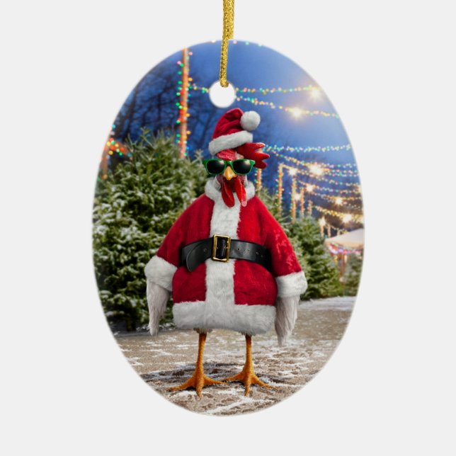 Julkyckling Julgransprydnad Keramik (Framsidan)