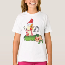 Julkyckling och hennes äggskjorta t-shirt