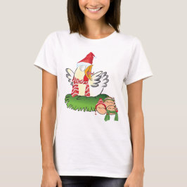 Julkyckling och hennes äggskjorta t-shirt