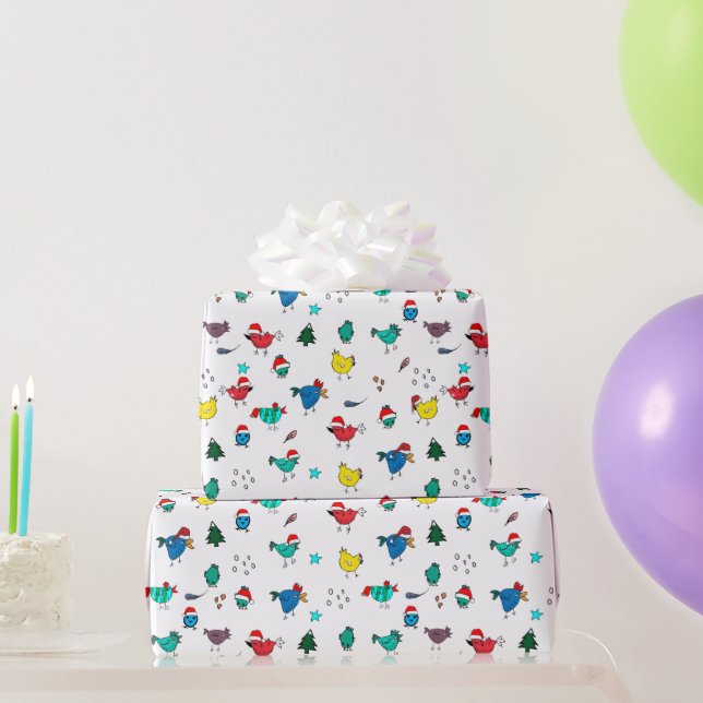 Julkycklingar färg av ditt val och inslagning p presentpapper (Festgåvor)