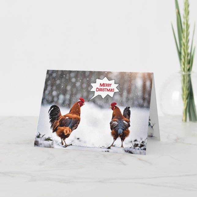 Julkycklingar i Snöflingor Kort (Framsida)