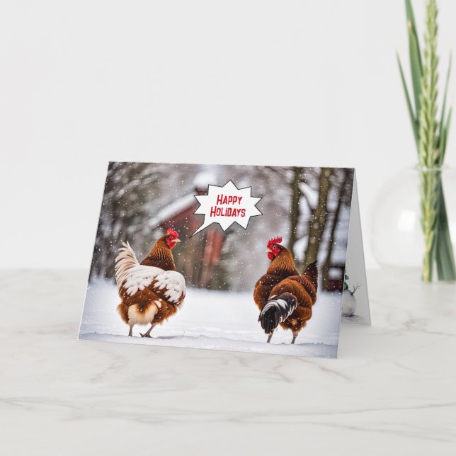 Julkycklingar i Snöflingor Kort (Framsida)