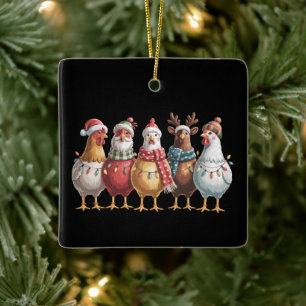 Julkycklingar Xmas Kyckling Present Bondgårdsentus Julgransprydnad Keramik