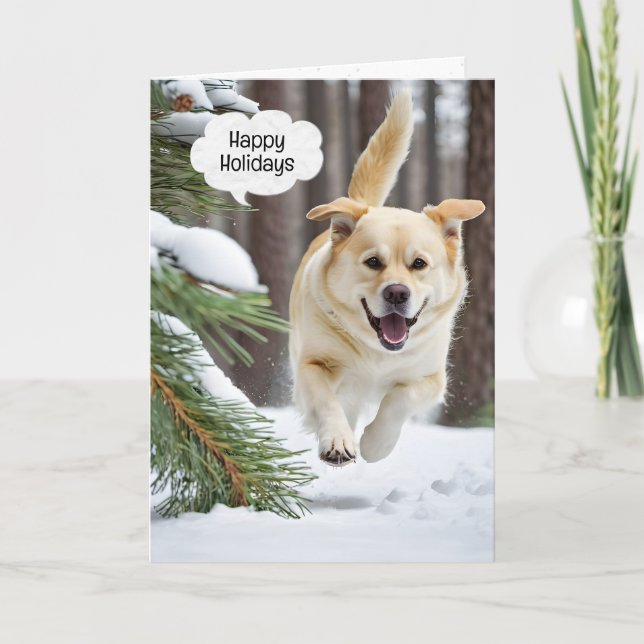 Jullabrador Retriever i Snö Kort (Framsida)