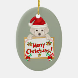 JulLabrador valp! För valpälskare! Julgransprydnad Keramik