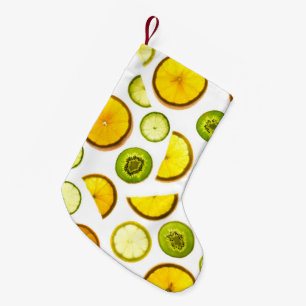 Jullager av citrusfrukter liten julstrumpa
