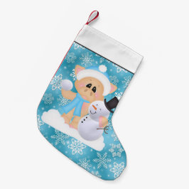 Jullager land gris och snögubbe liten julstrumpa