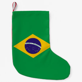 Jullager med Flagga från Brasilien Liten Julstrumpa