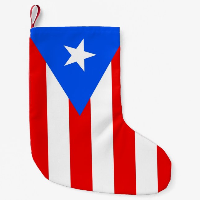 Jullager med Puerto Rico Flagga Liten Julstrumpa (Framsidan)