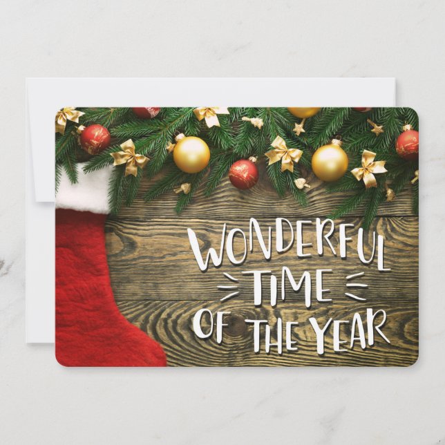 Jullager och Garland, tvåsidigt fotokort Julkort (Framsida)