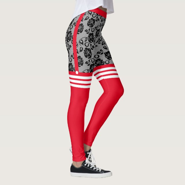 Jullaggings Santa Faux Ro Snöre OTK Socks Leggings (Höger)