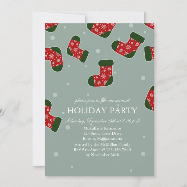 Jullagren - blåa Julfestens inbjudan (Framsida)